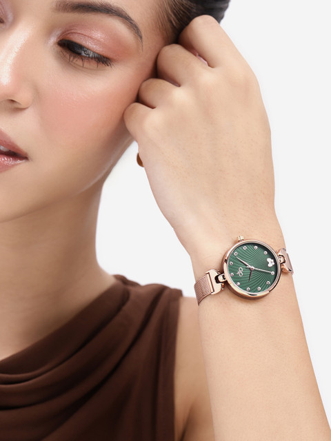 DressBerry Women Embellished Dial Analogue Watch UT-A8648-GRN-DB