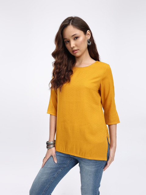 Anouk Rustic Striped Straight Kurti - Image 5