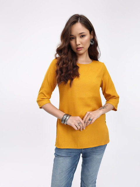 Anouk Rustic Striped Straight Kurti - Image 4