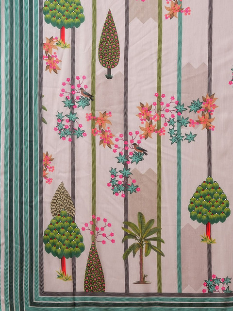 Aaghnya Women's Green Rayon Printed Straight Kurta Set With Dupatta - Image 4