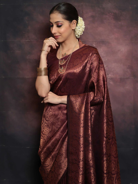 Shriyangan Ethnic Motifs Zari Art Silk Kanjeevaram Saree