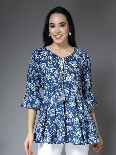 RANGEELO JAIPUR Women Floral Printed Tunic