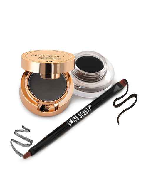 SWISS BEAUTY 2-in-1 Eyebrow & Gel Eyeliner - Black