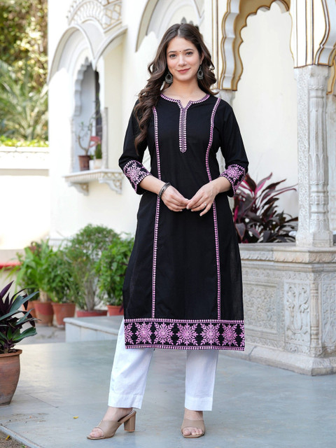 BKApparels Women Embroidered Sequinned Kurta - Image 2