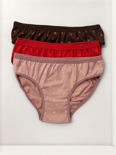 Nakshu Women Pack of 3 Cotton Blend Briefs