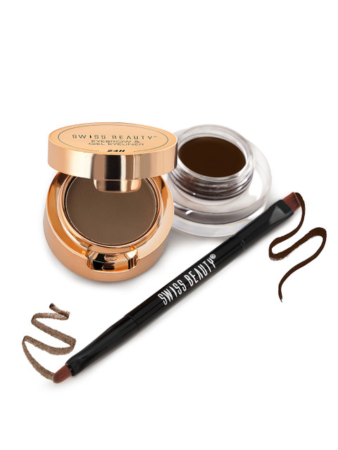 SWISS BEAUTY 3-in-1 Super Pigmented & Water-Resistant Eyebrow & Gel Eyeliner 7g - Brown 02
