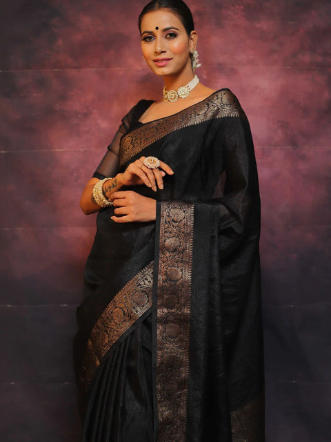 Shriyangan Ethnic Motifs Woven Design Zari Kanjeevaram Saree