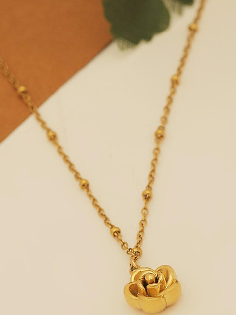 Beenth & Doneth Gold-Plated Rose Flower Chain