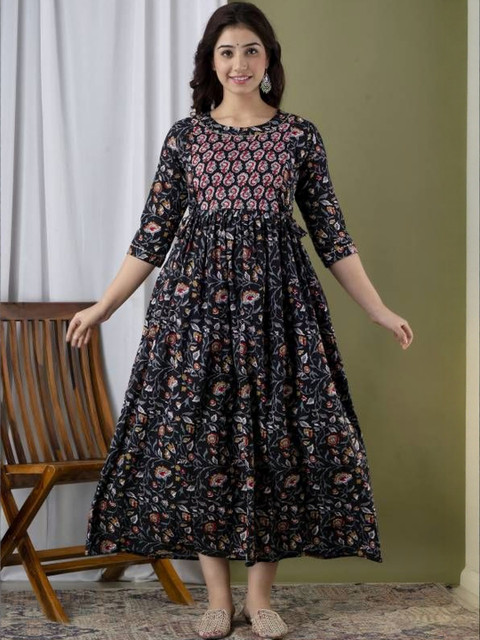 Moda Rapido Women Floral Printed Maternity Cotton Kurta