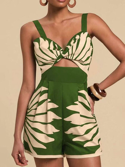 LULU & SKY Tropical Printed Playsuit