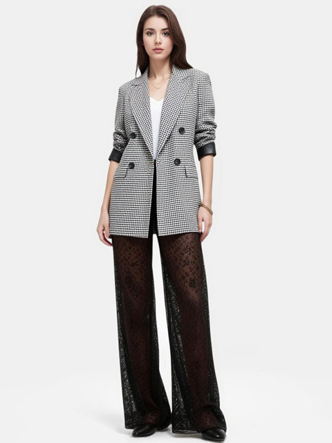 all about you Checked Notched Lapel Single-Breasted Formal Blazers