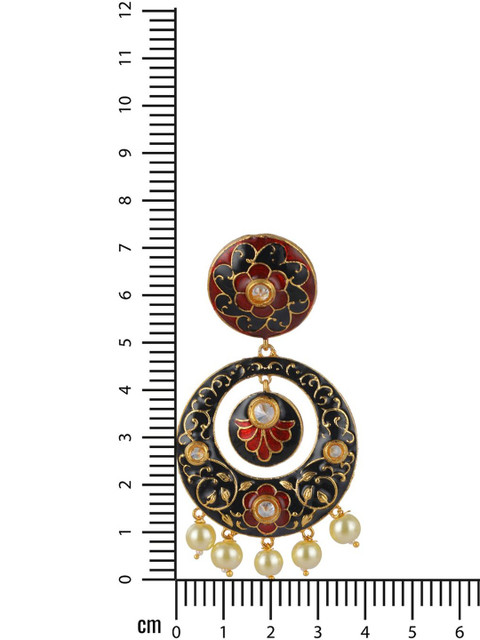 Anouk Gold-Plated Alloy Artificial Stones and Beads Chandbalis - Image 5