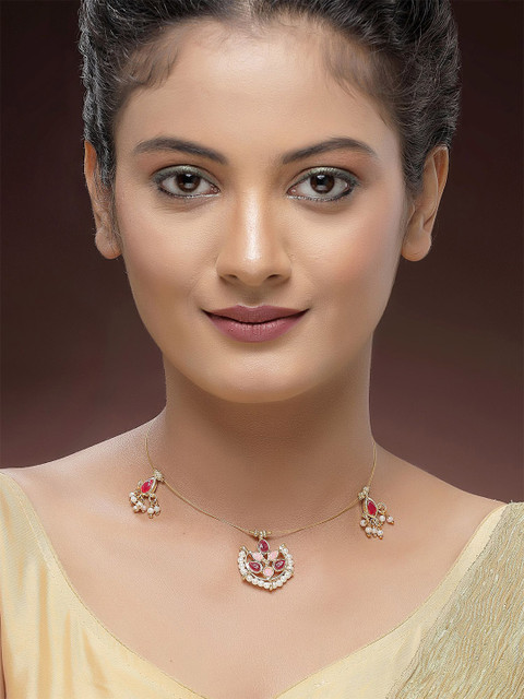 KARATCART Gold-Plated Kundan-Studded Necklace - Image 4