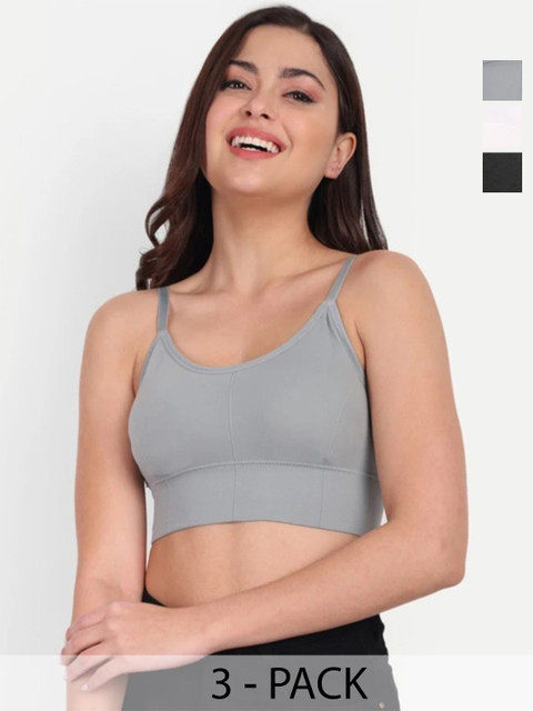 SIFAT FASHION Pack Of 3 Full Coverage Lightly Padded Sports Bra