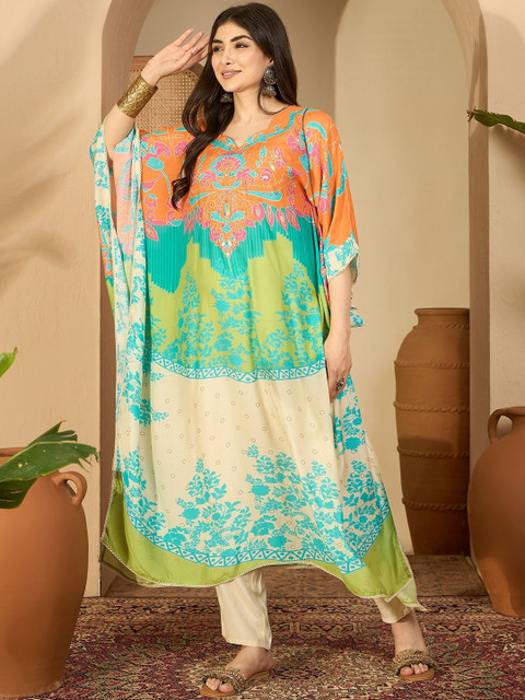 Sangria Women Printed Cotton Silk Kurta Sets
