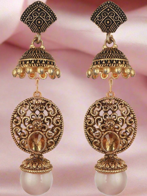 Anouk Gold-Plated Alloy Artificial Beads Drop Earrings