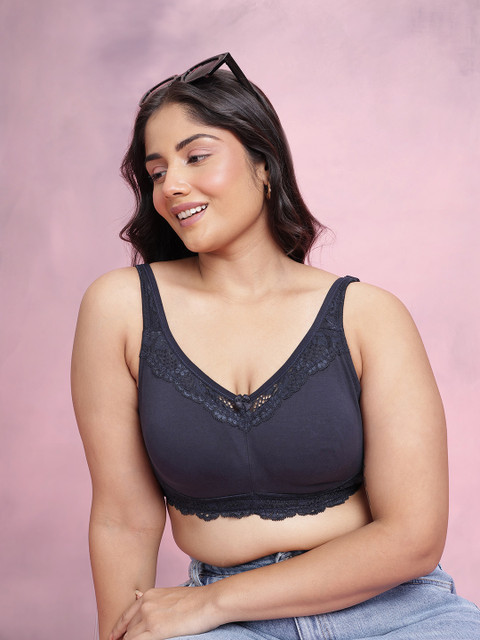 DressBerry Plus Size Floral Self-Design Non-Padded Everyday Bra MK49-BD-TBC