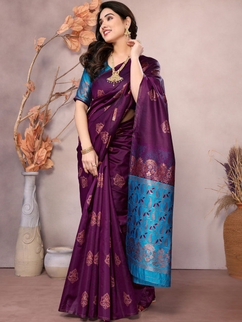DIVASTRI Women Purple Sarees