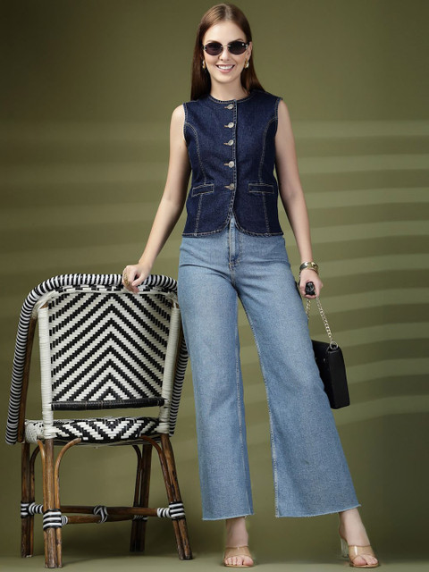 COSMIC Denim Round Neck Waistcoat