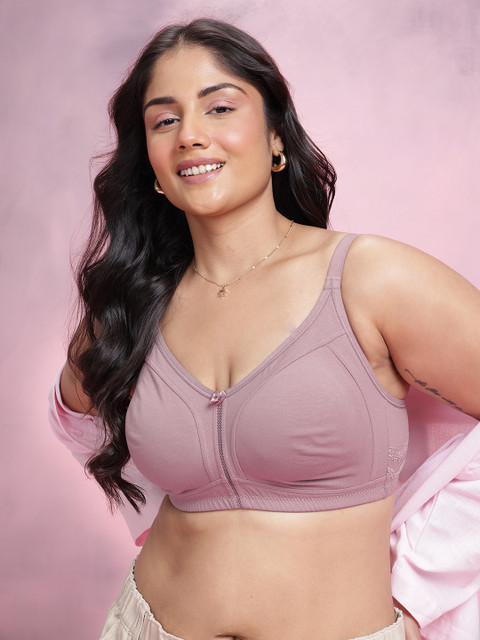 DressBerry Plus Size Medium Coverage Non-Padded Lace Inserts Everyday Bra MK50-BA-TBC