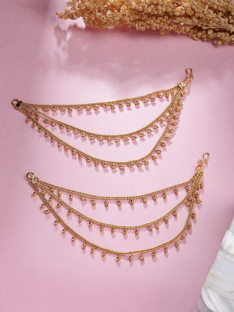 Sukkhi Gold-Plated Ghungroo Beaded Spherical Shaped Ear Chains