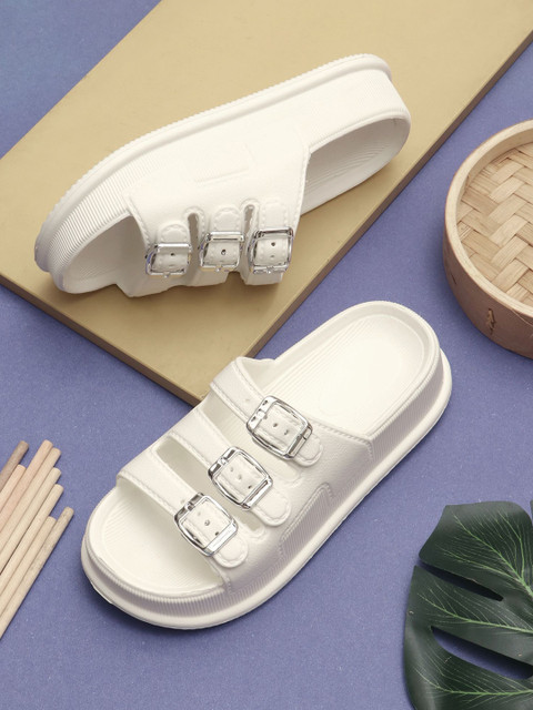 glitchez Womens Flip-Flops Sliders with Dual Strap Design