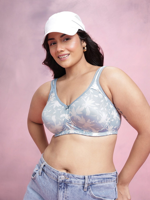 DressBerry Plus Size Floral Printed Medium Coverage Lightly Padded T-shirt Bra MK07-BC-TBC