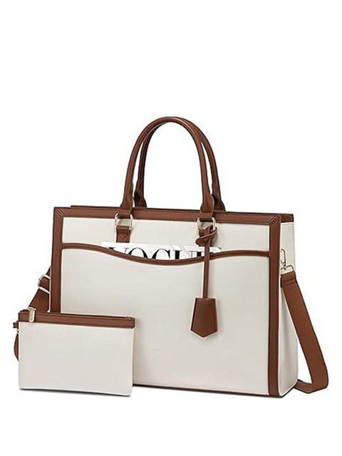 Lychee bags Women Colourblocked Shopper Tote Bag with Pouch