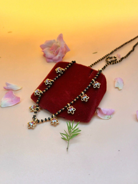 Sri devi pealrs & fashions Gold-Plated Cubic Zirconia Copper Necklace - Image 2