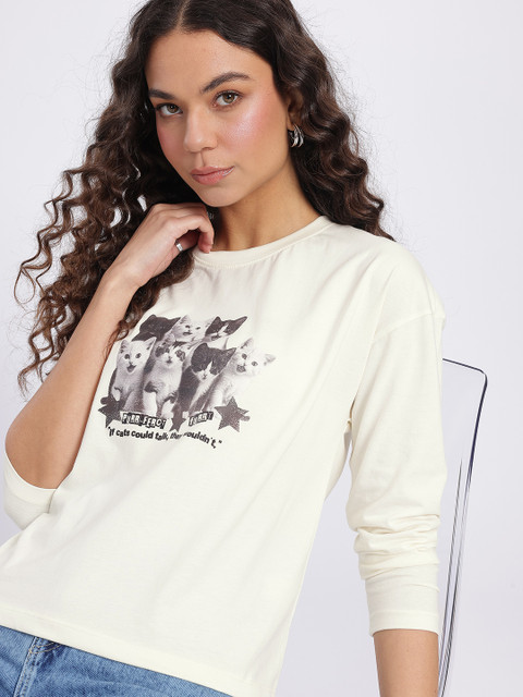 glitchez Oversized Graphic Printed T-shirt