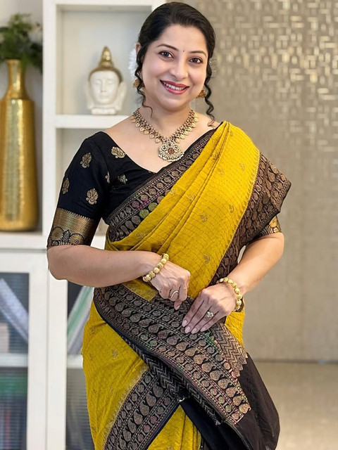 CaniBani Women Black Sarees