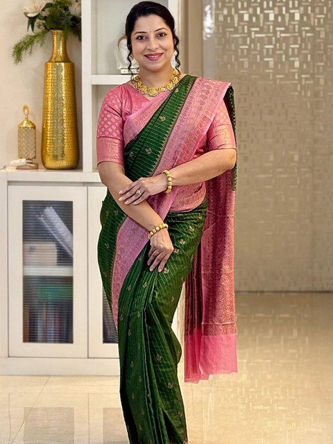 CaniBani Women Green Sarees - Image 2