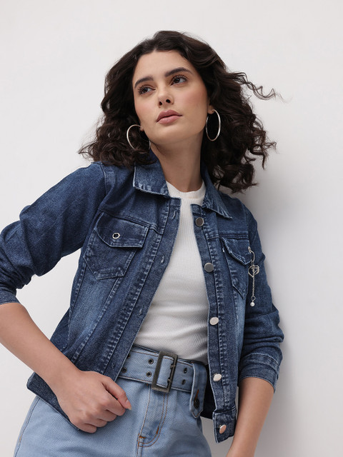 The Roadster Life Co. Spread Collar Washed Denim Jacket