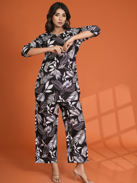 ETC Women Floral Printed Tunic & Trouser Co-Ords Sets