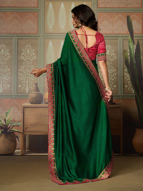 Mitera Woven Design Border Saree With Blouse Piece - Image 3