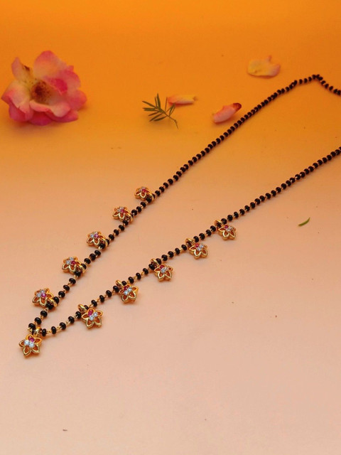 Sri devi pealrs & fashions Gold-Plated Cubic Zirconia Copper Necklace - Image 3