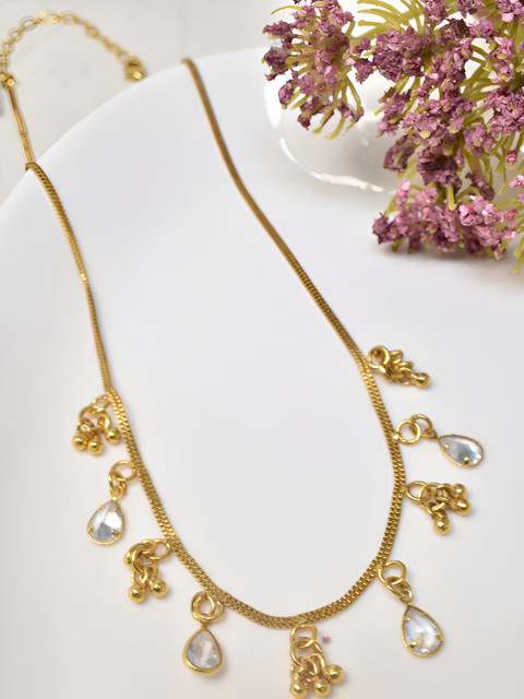 MEIRA JEWELLERY Gold-Plated Artificial Stones Studded Necklace
