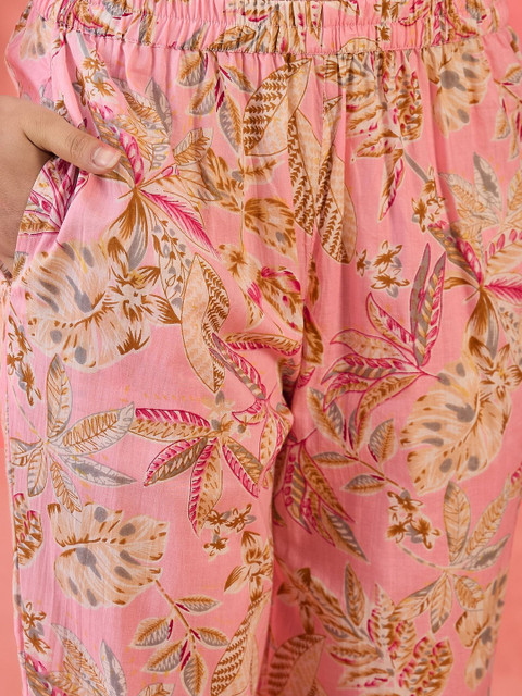 Here & Now Women Floral Pure Cotton Printed Coord Set