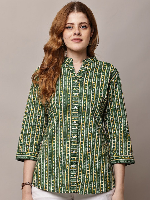 HERE&NOW Women Striped Cotton Top