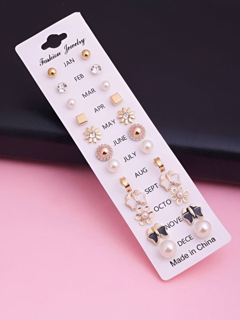 DressBerry Gold-Plated Alloy Contemporary Studs