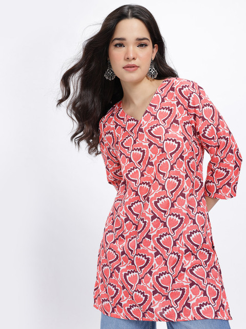 Anouk Rustic Floral Printed V-Neck Regular Kurti
