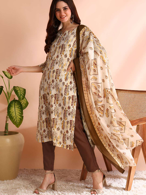 HIVA TRENDZ Women Ethnic Motifs Printed Kurta with Trousers & Dupatta