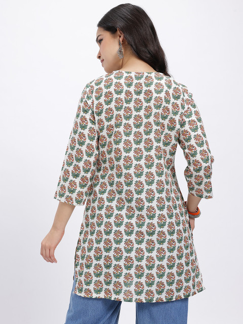 Anouk Rustic Floral Printed V-Neck Regular Kurti - Image 5