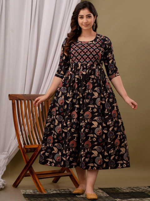 FASHION CLOUD Women Floral Printed Gotta Patti Pure Cotton Maternity Kurti