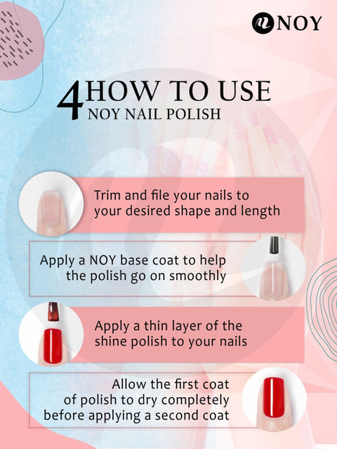 NOY Set Of 6 Quick Dry Long Lasting Glossy Nail Polish - 6 ml Each - Image 3