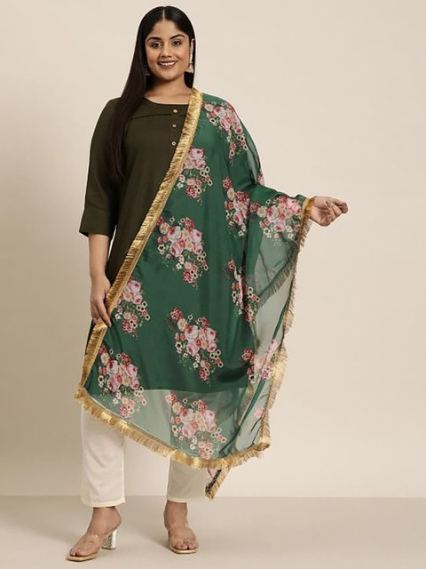 Varanga Floral Printed Organza Dupatta