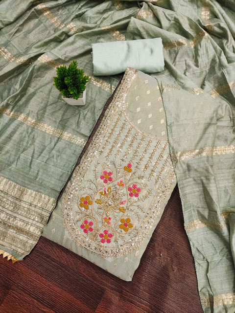 Panzora Women Embroidered Unstitched Dress Material