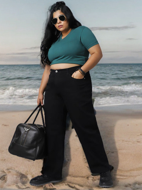 Aadvi Fashion Women Plus Size Smart Relaxed Fit High-Rise Stretchable Jeans - Image 3