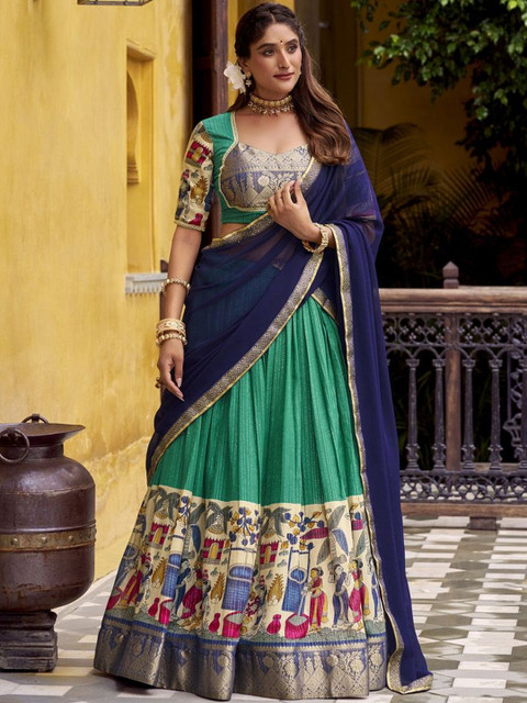 LOOKNBOOK ART Women Ready to Wear Lehenga & Unstitched Blouse With Dupatta