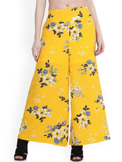 Deewa Women Floral Printed Knitted Anit Fit Palazzos